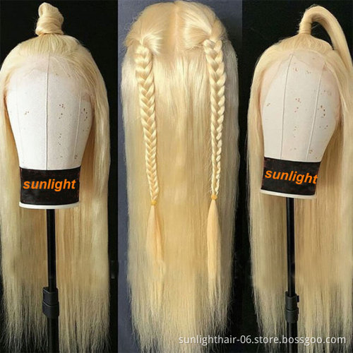 Good quality real human straight body wave highlight color remy hair wigs 10Agrade 13x4 brazillian lace wigs 613 lace front wigs